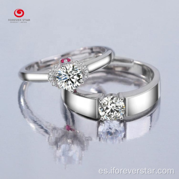 Pareja anillos moissanite diamante anillos